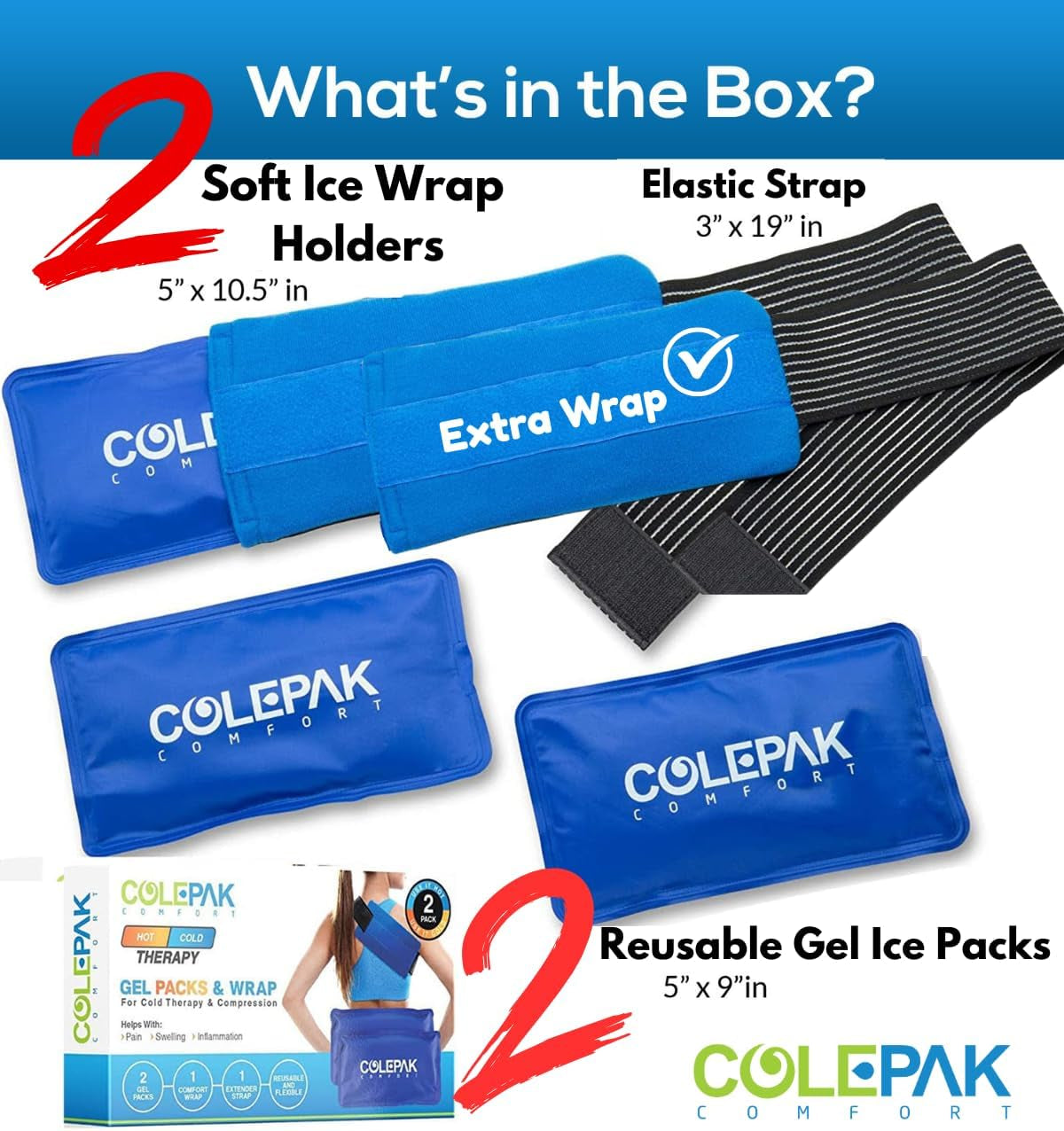Hot & Cold Gel Pack Wrap - Reusable Leg & Injury Therapy