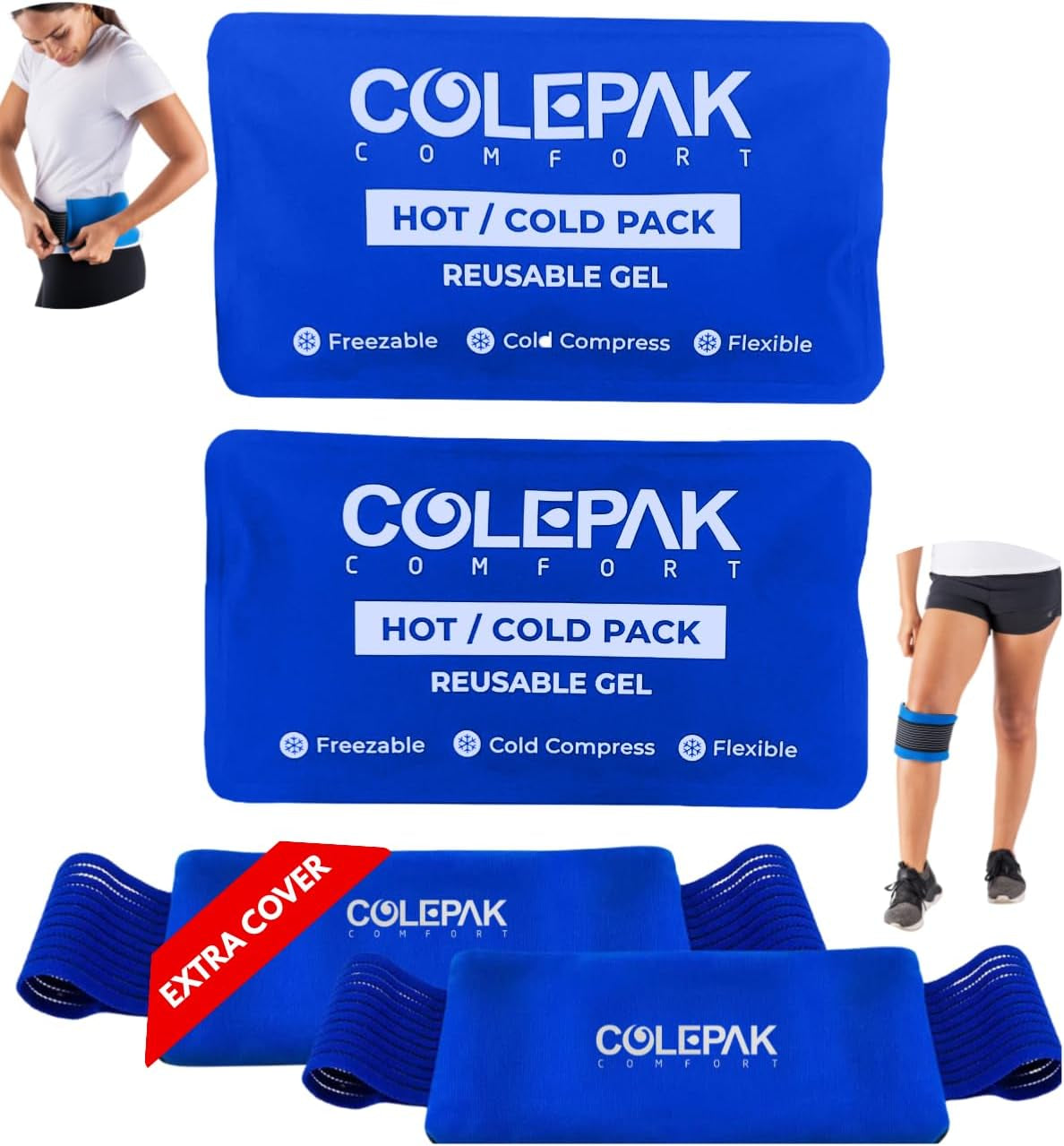 Hot & Cold Gel Pack Wrap - Reusable Leg & Injury Therapy